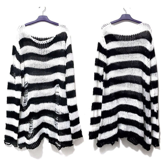 Classic Striped Fall Pullover Sweater - Luxivelle