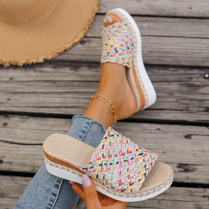 Braided Espadrille Wedge Sandals