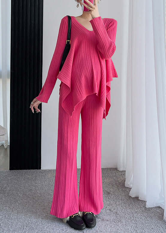 Ladies Soft V Neck Top and Pants Set