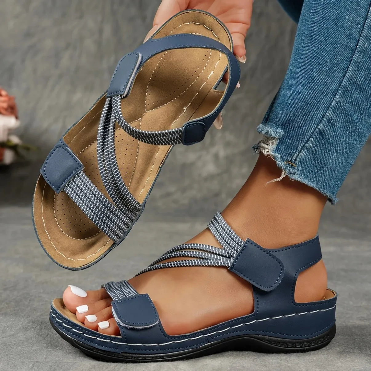 Comfortable Women's Leather Flip Flop Sandals