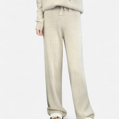 Comfortable Wool Flared Leg Knit Pants