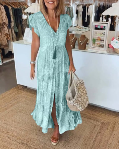 Classic Chic V-Neck Women's Dress