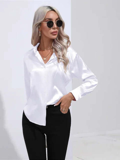 Ladies Soft Flowy Long Sleeve Shirt