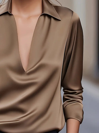 High Quality V Neck Women's Blouse