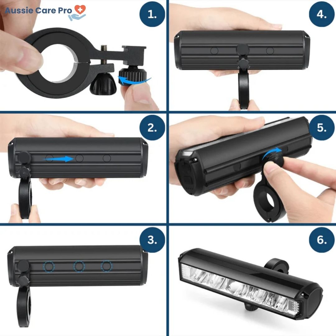Bright LED Bicycle Front Light – Waterproof 6000 Lumen Headlamp