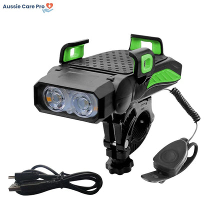 Waterproof 4-in-1 Bike Phone Mount with Light