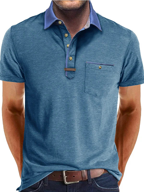 Lightweight Casual Short Sleeve Polo Shirt for Men