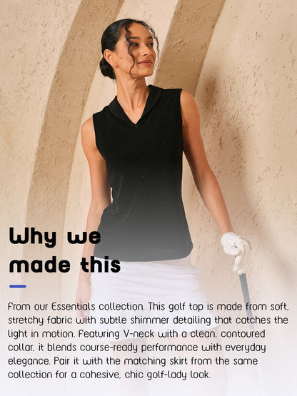 Premium Glitter V Neck Golf Women's Tank Top