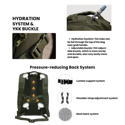 Durable 25L Military Backpack with Water-Resistant Coating