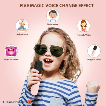 Fun Portable Karaoke System with Microphones and Lights