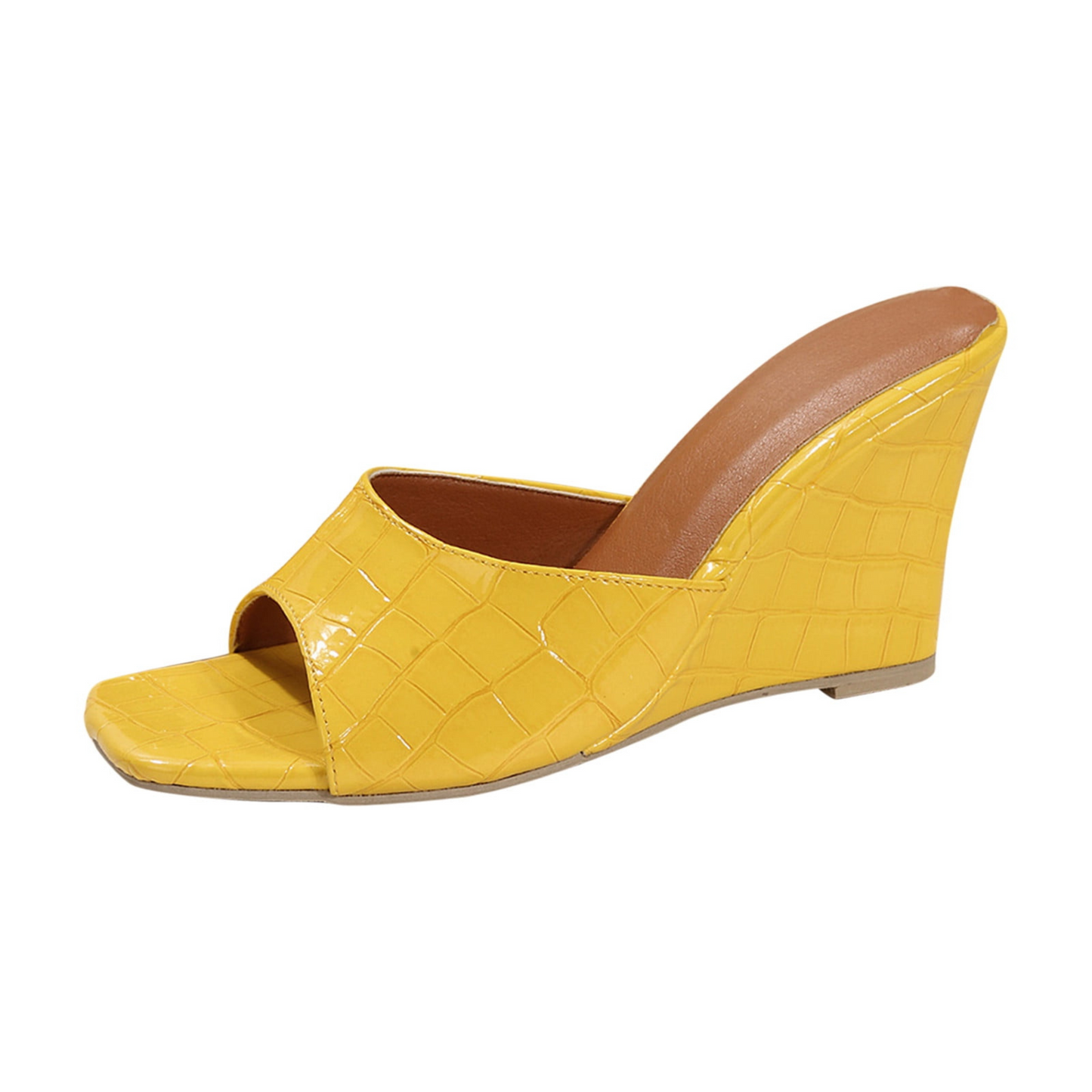 Fake Snake Skin High Heel Wedges