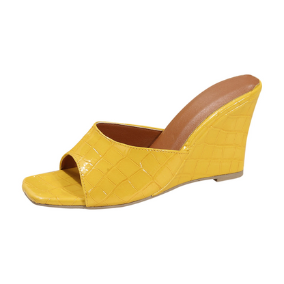Fake Snake Skin High Heel Wedges