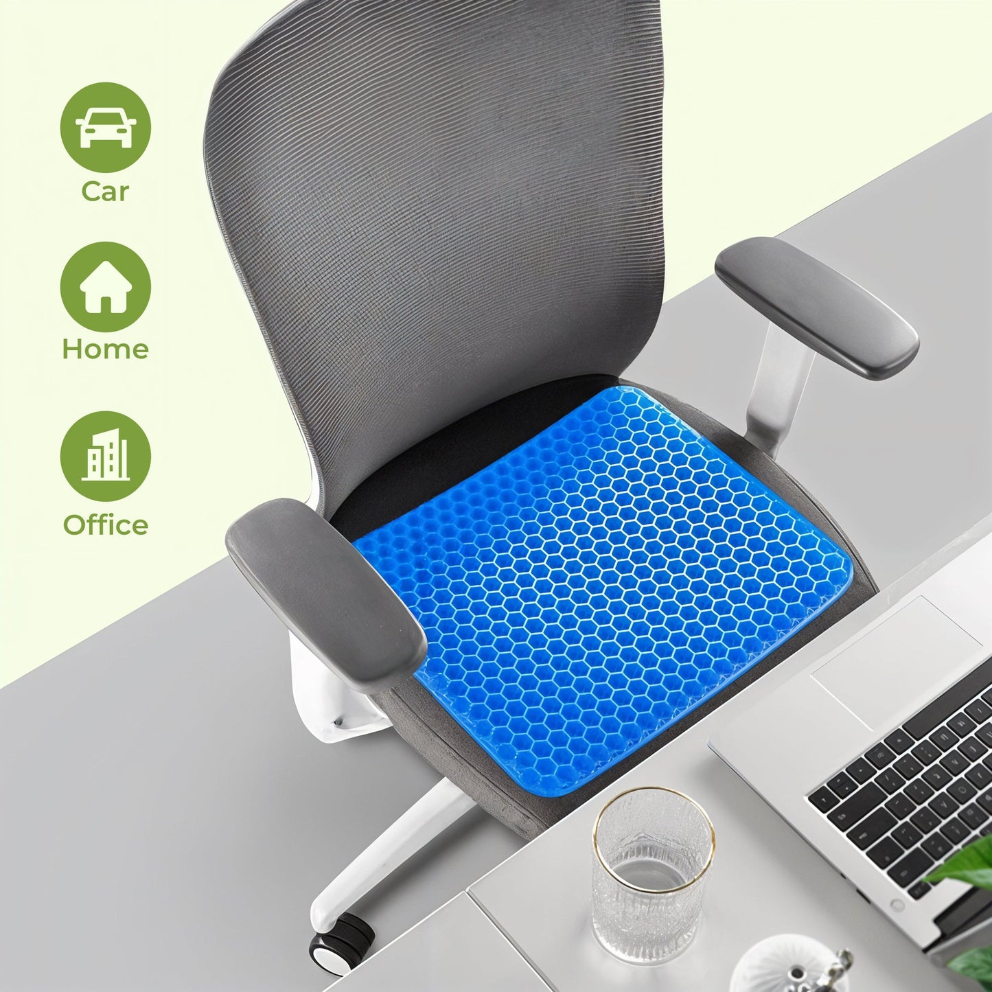 Ergonomic Memory Foam Chair Cushion for Back Support