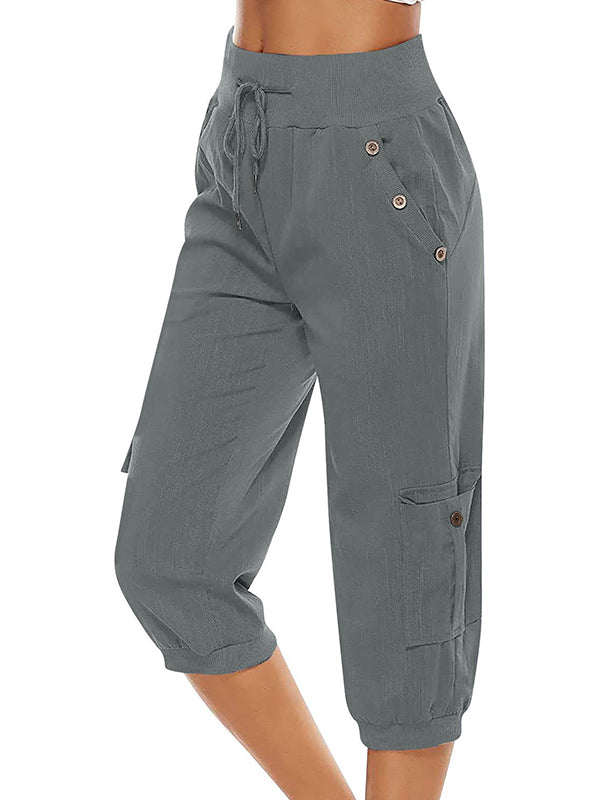 Lightweight Women's Summer Capri Pants Comfortable Cotton Blend - Luxivelle