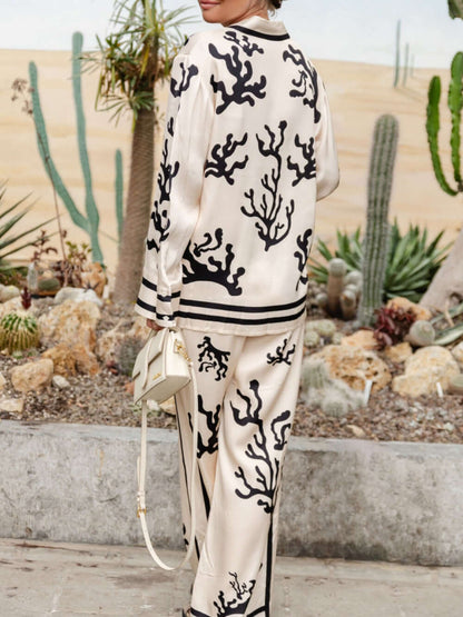 Ladies' Soft Blouse and Palazzo Pants Outfit