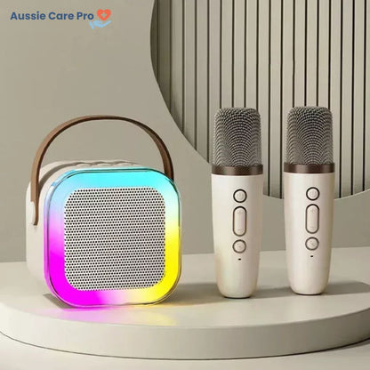 Fun Portable Karaoke System with Microphones and Lights