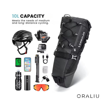 Waterproof Cycling Saddle Bag – 10L Lightweight Bike Storage