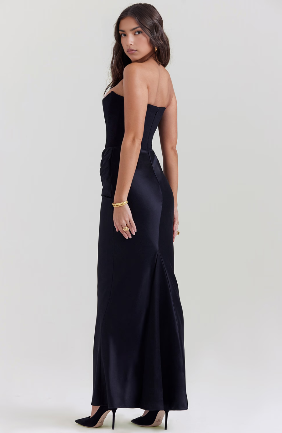 Classic Vintage Off Shoulder Evening Gown