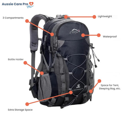 Tough 40L Waterproof Hiking Backpack