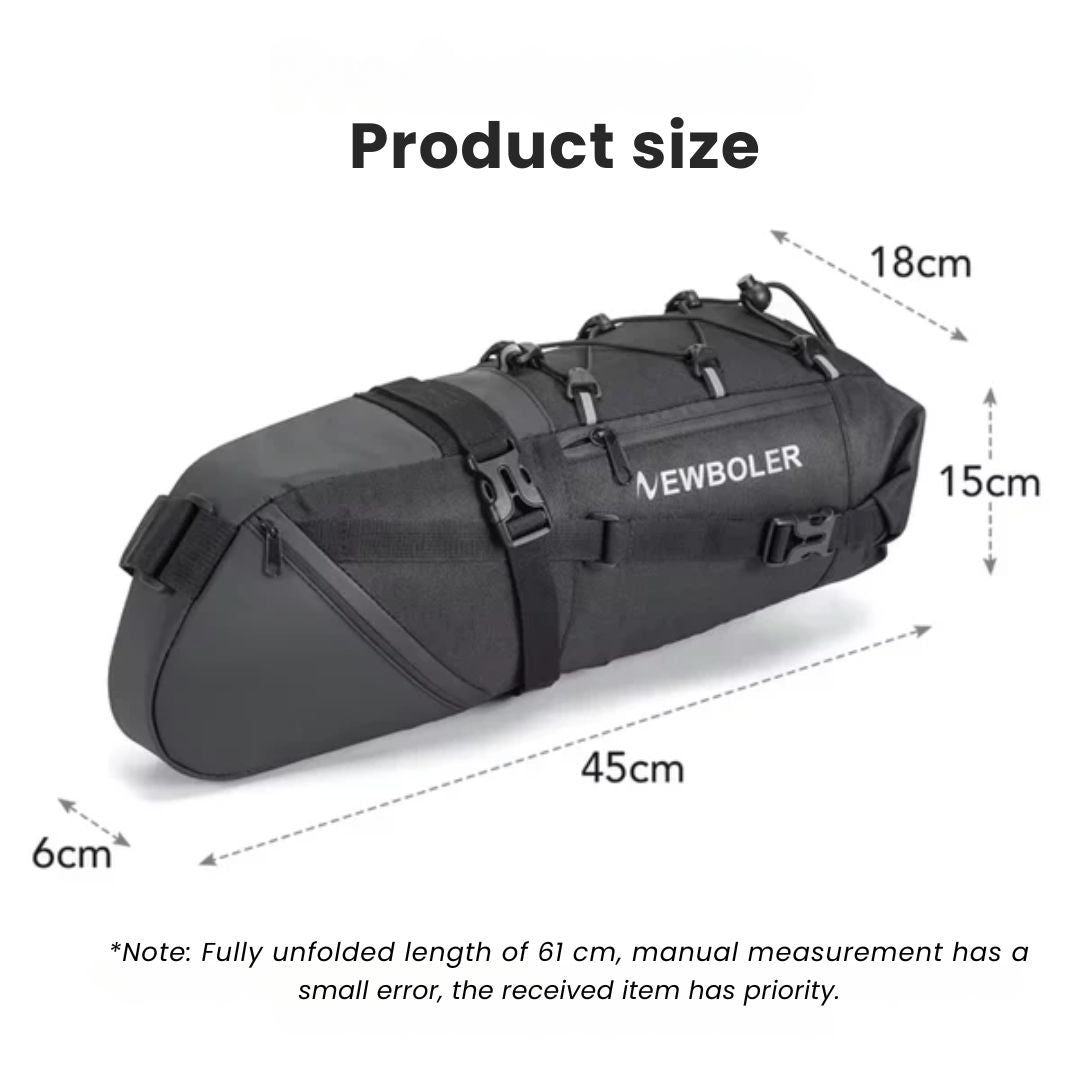 Waterproof Cycling Saddle Bag – 10L Lightweight Bike Storage