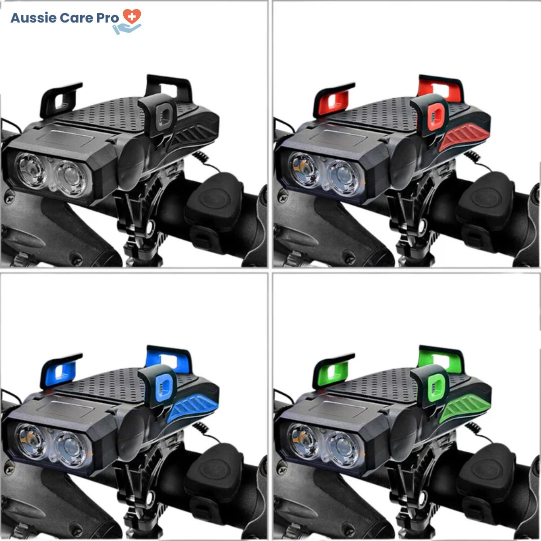 Waterproof 4-in-1 Bike Phone Mount with Light