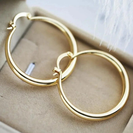 Big Chic Gold Circle Earrings - Luxivelle