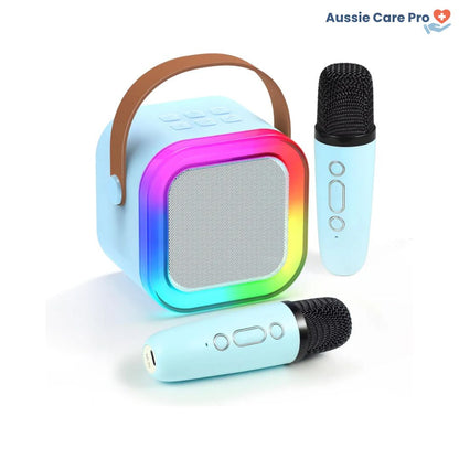 Fun Portable Karaoke System with Microphones and Lights