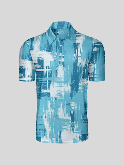 Graphic Print Men's Polo Shirt UPF 50 Protection - Luxivelle