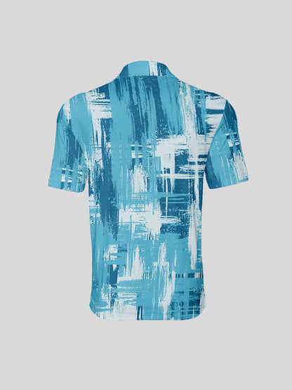 Graphic Print Men's Polo Shirt UPF 50 Protection
