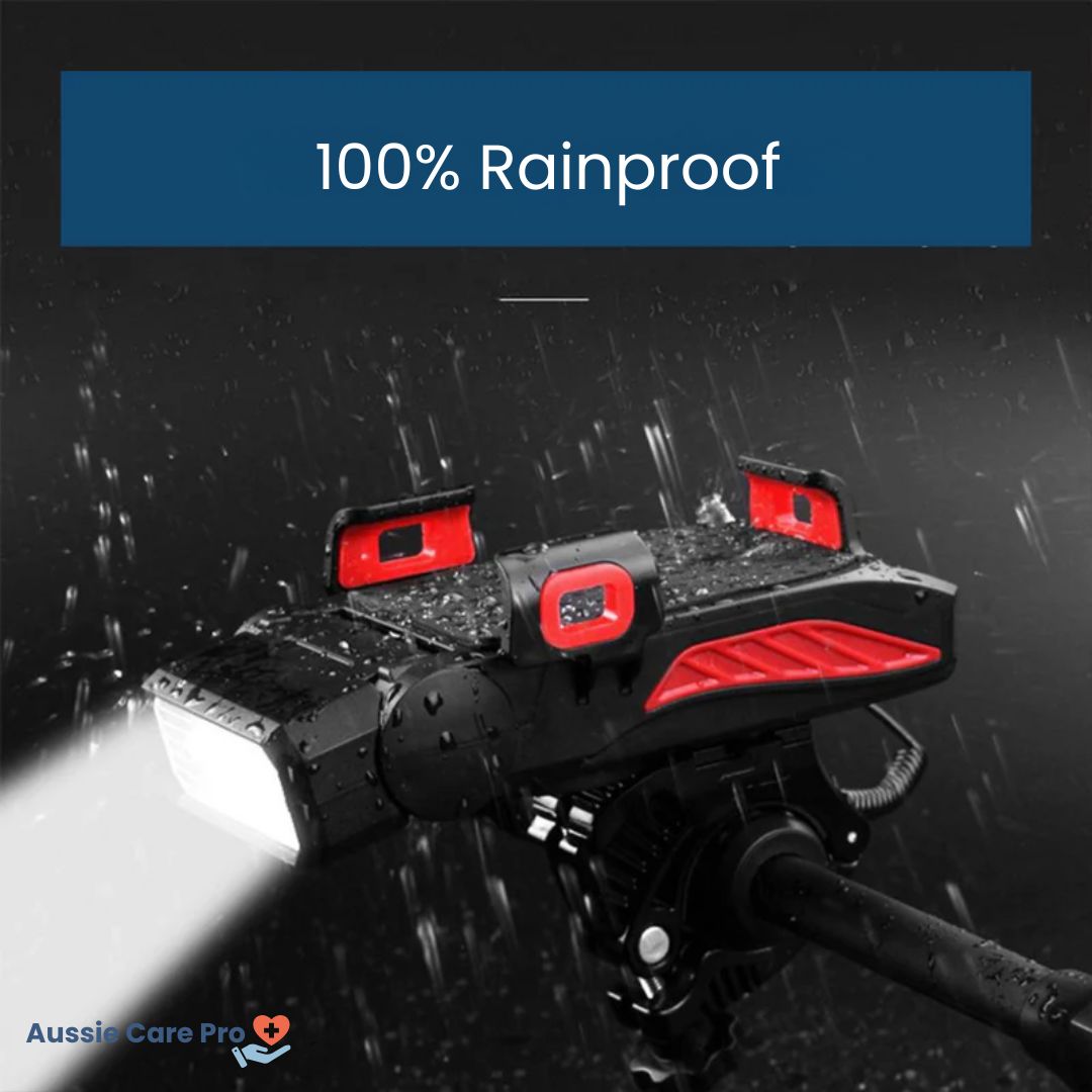 Waterproof 4-in-1 Bike Phone Mount with Light