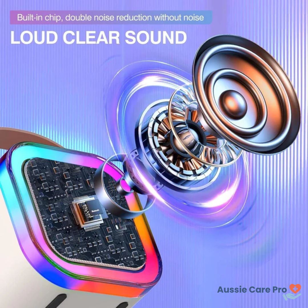 Fun Portable Karaoke System with Microphones and Lights