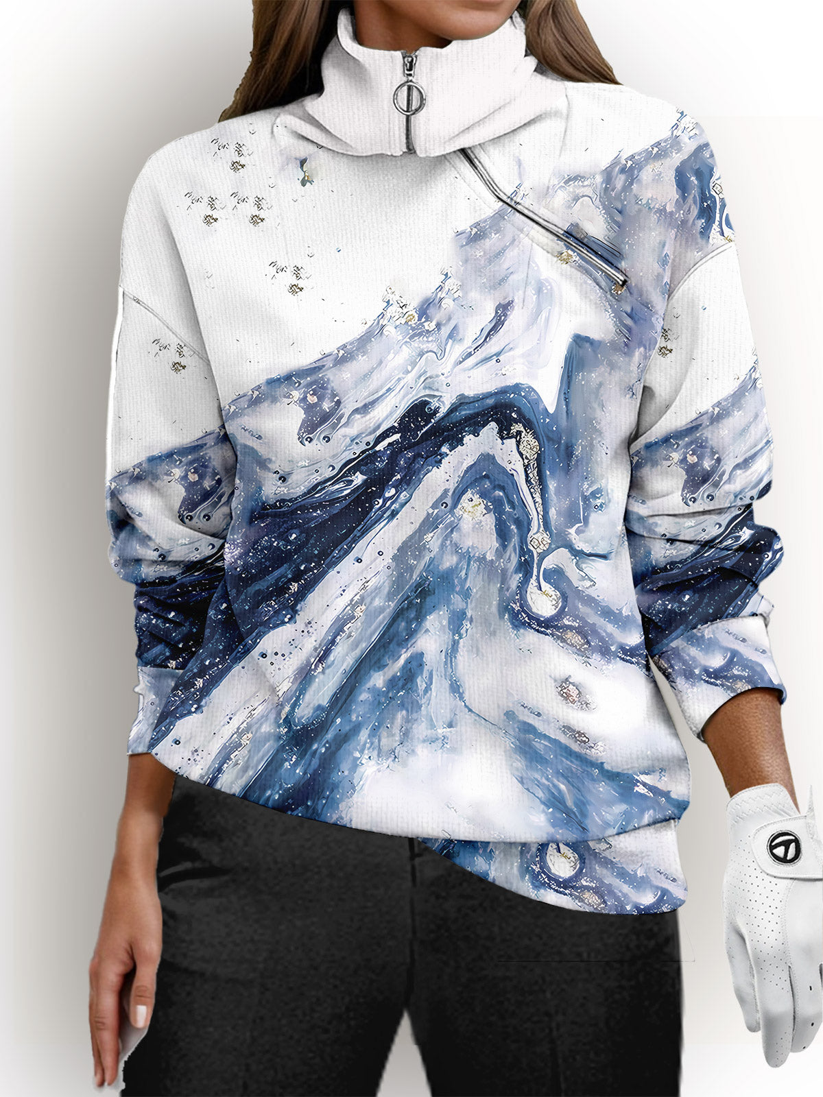 Graphic Print Golf Pullover Sweatshirt