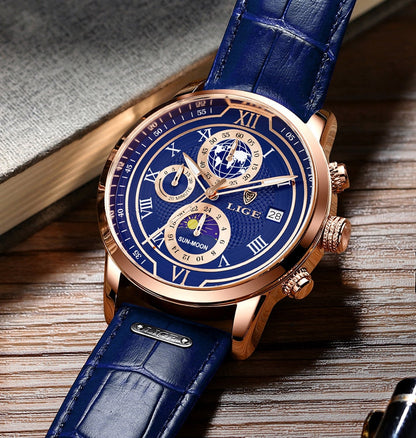Modern Leather Chronograph Men's Watch