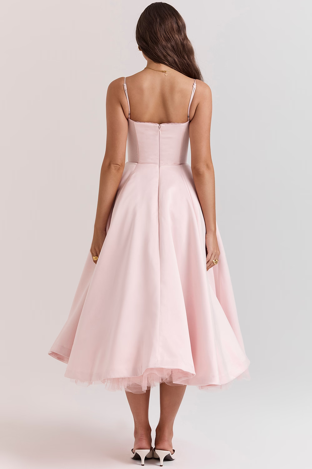 Kayla | Gorgeous Shiny Waisted Midi Dress
