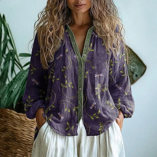 Casual Floral Print Women's Blouse - Luxivelle