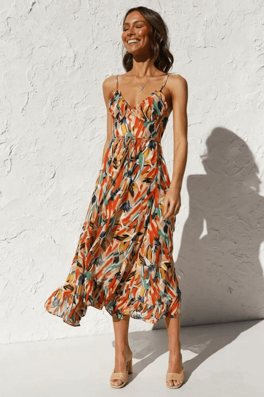 Vibrant Garden Party Dress - Luxivelle