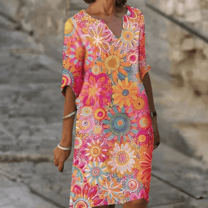 Ladies Pretty Mid Length Flower Dress