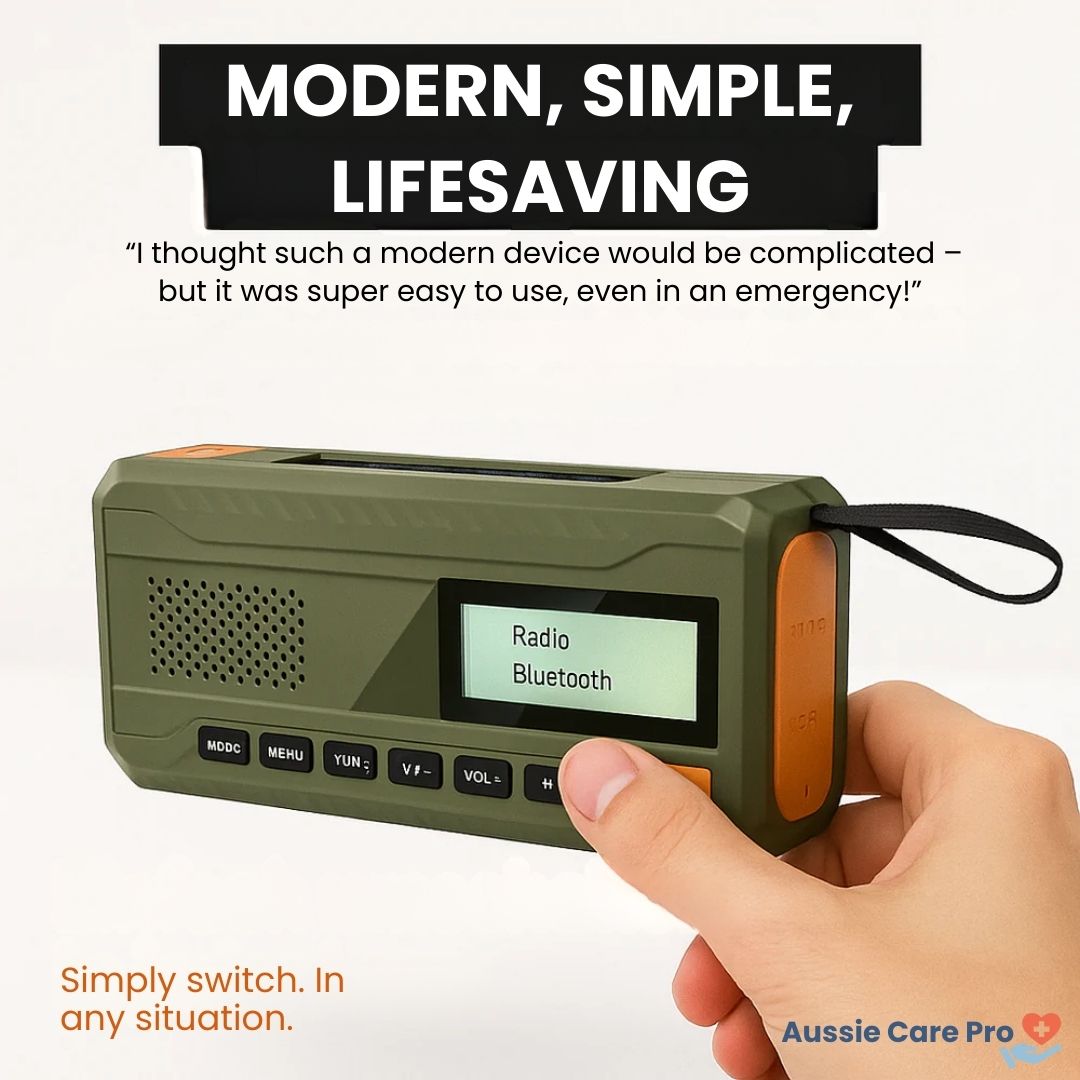 Portable Solar Powered Radio with Flashlight & Alarm