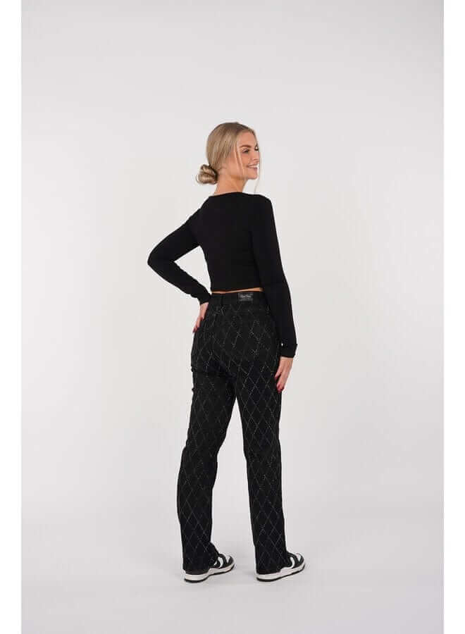 Classic Fit Women's Diamond Pattern Jeans