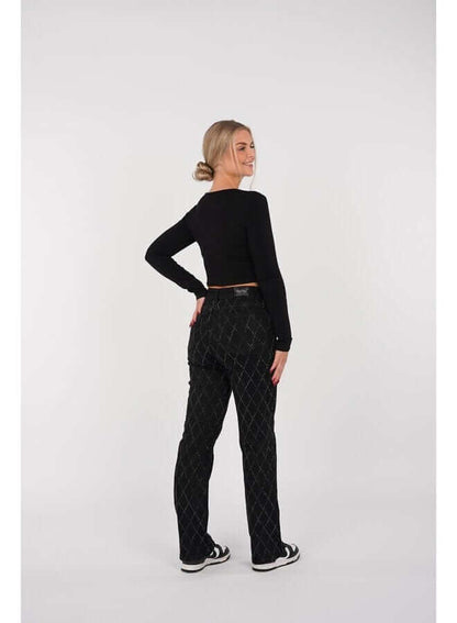 Classic Fit Women's Diamond Pattern Jeans