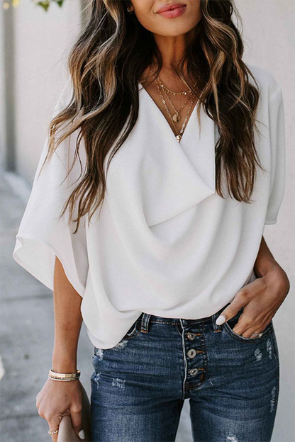 Relaxed Fit Cowl Neck Women's Top - Luxivelle