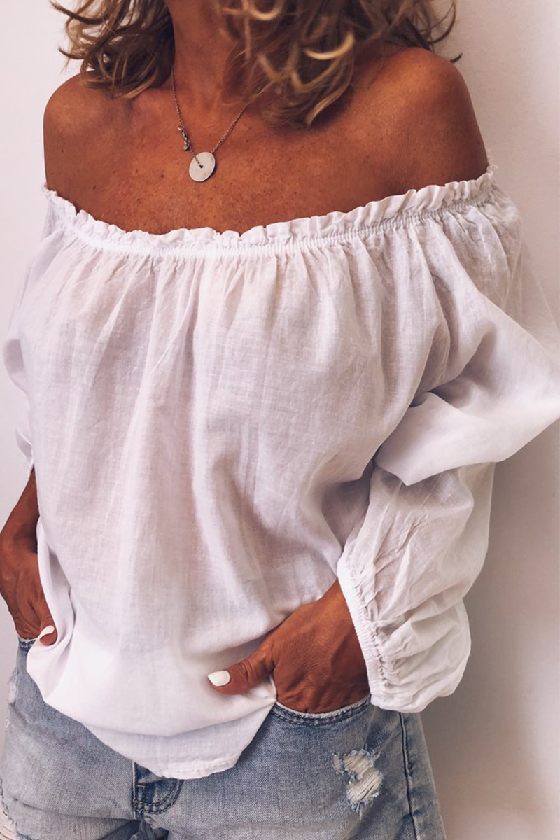 Stretchy Feminine Cold Shoulder Long Top - Luxivelle