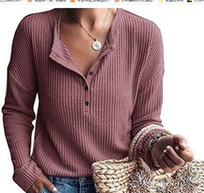 Soft Texture Crew Neck Long Sleeve Tops