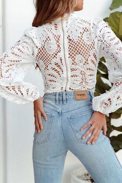 Ladies' Cut-Out Fashion Long Sleeve Top