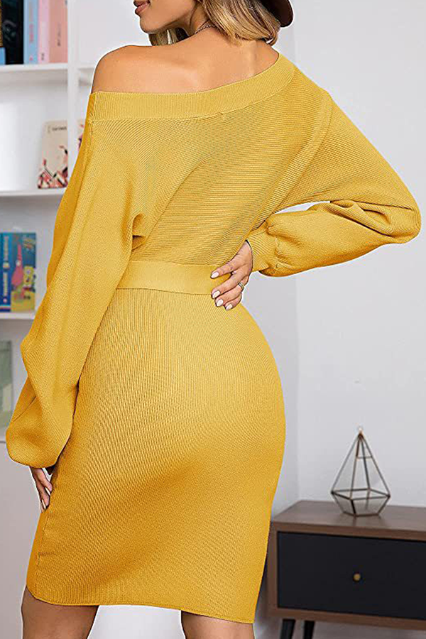 Ladies' Casual Fit Midi Dress with Belt