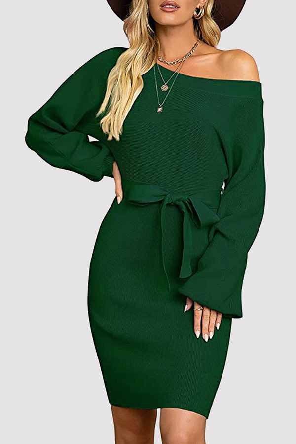 Ladies' Casual Fit Midi Dress with Belt