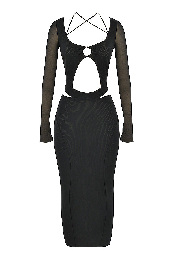 Chic Cut Out Midi Bodycon Dress