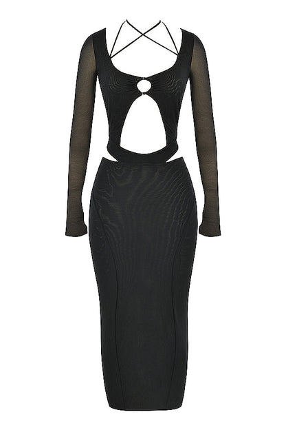 Chic Cut Out Midi Bodycon Dress