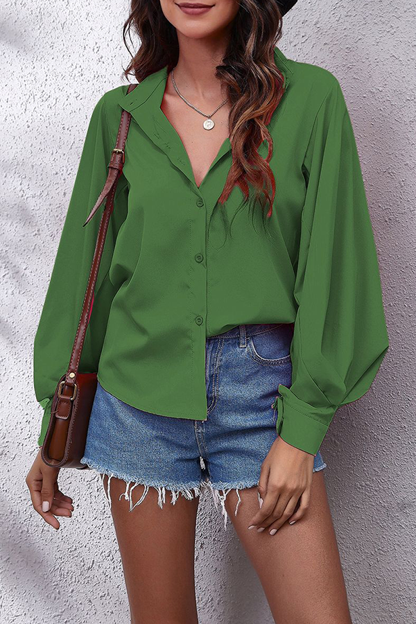 Ladies Classic Ruffle Long Sleeve Blouse