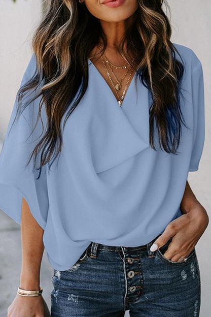 Relaxed Fit Cowl Neck Women's Top
